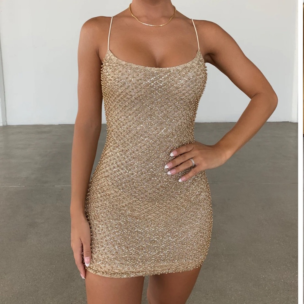 * SOLD * Oh Polly Gold Sequin Dress